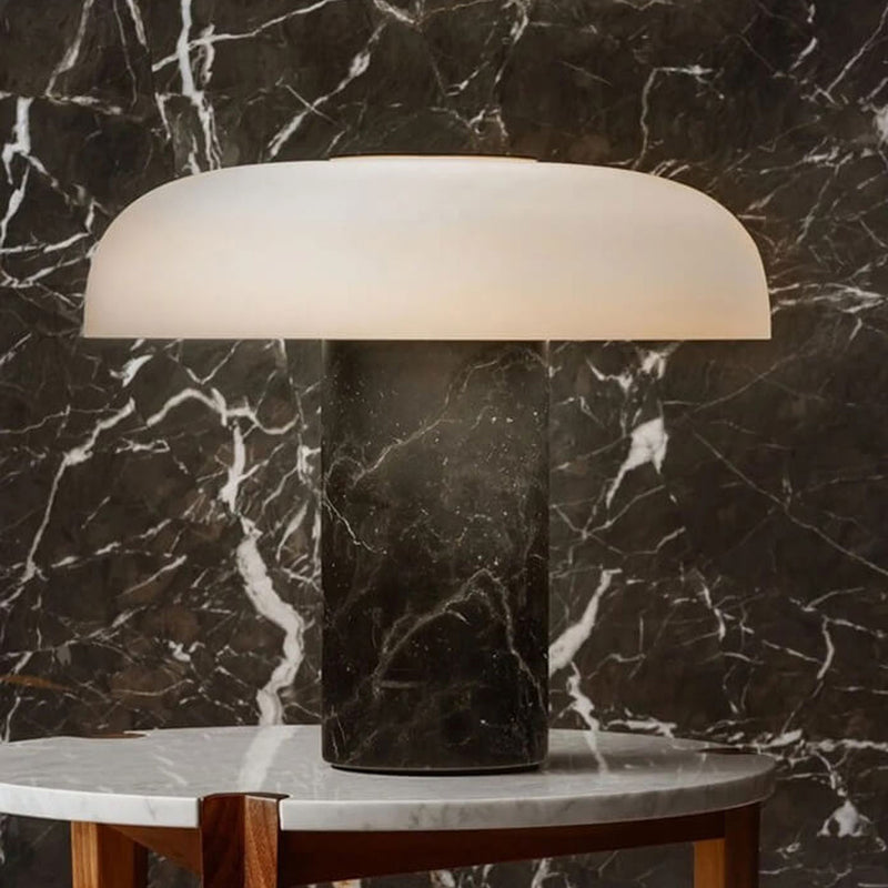 Postmodern Luxury Marble Mushroom Design LED Table Lamp