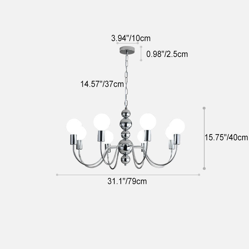Französischer moderner minimalistischer runder Kugel-Eisen-Glas 3/5/8 Licht-Kronleuchter 