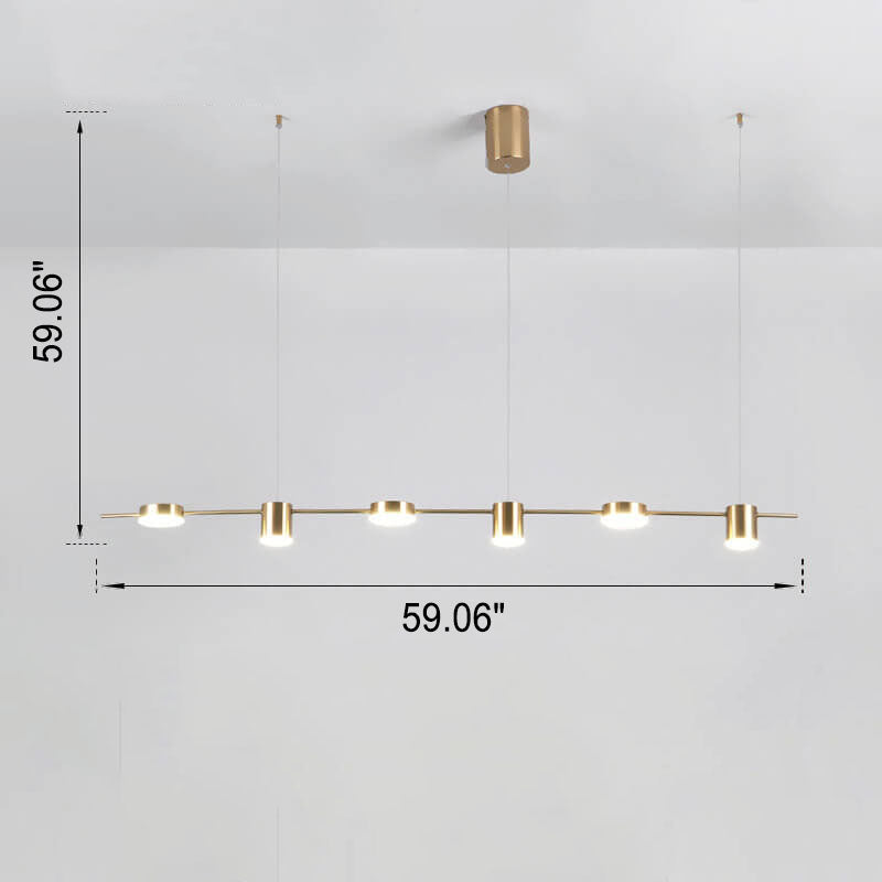 Modern Minimalist Line Round Spotlight LED Island Light Chandelier