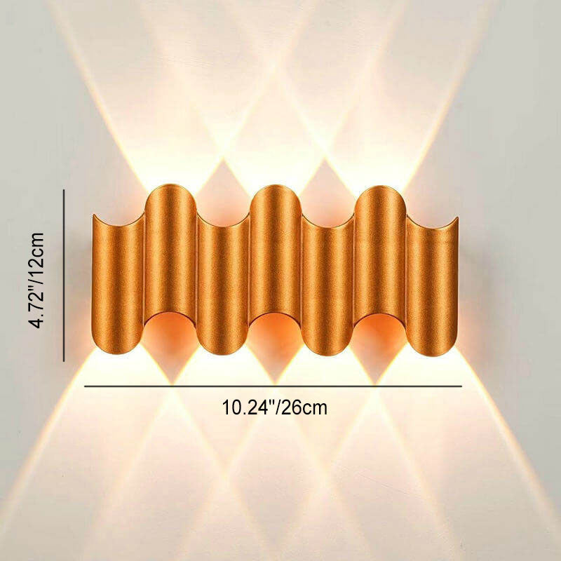 مصباح حائط مقاوم للماء LED بتصميم عمود منحني بسيط وإبداعي للاستخدام الخارجي 