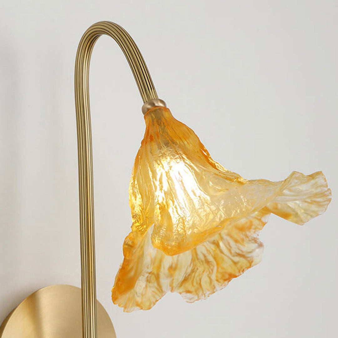 Conception Moderne de Lampe Murale en Verre de Lotus Chinois Sec 1-Lumière 