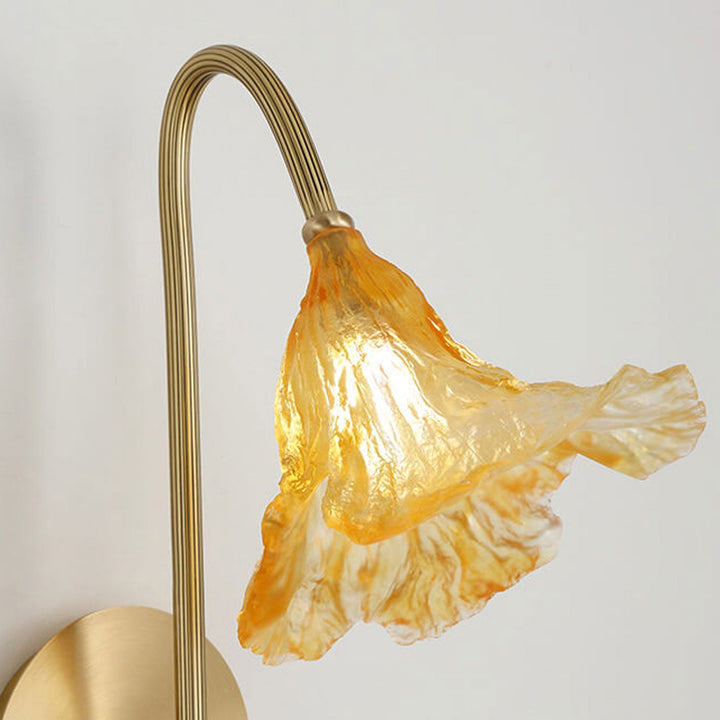 Conception Moderne de Lampe Murale en Verre de Lotus Chinois Sec 1-Lumière 