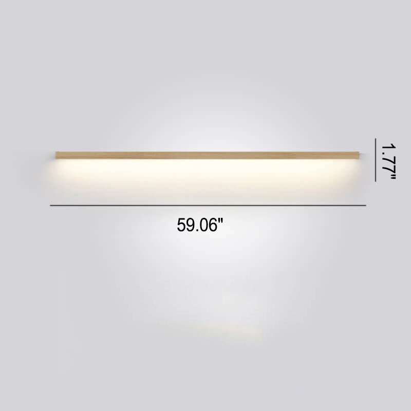 Japanese Simple Solid Wood Strip LED Wall Sconce Lamp
