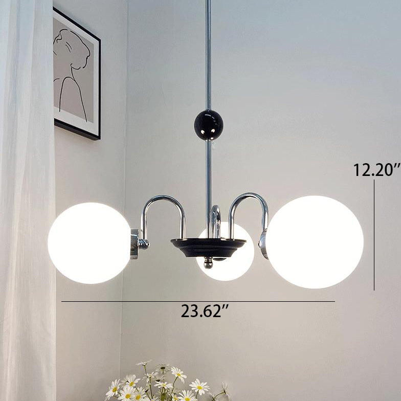 Nordic Minimalist White Glass 3/5-Light Chandeliers