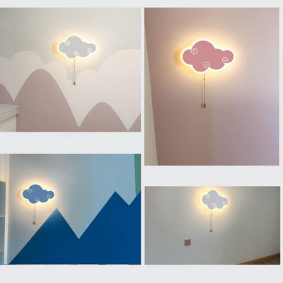 Moderne nordische einfache Wolken-Karikatur-Entwurfs-LED-Wand-Leuchter-Lampe 