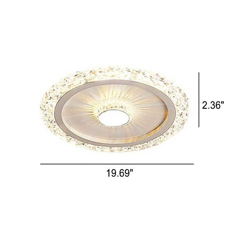 إضاءة LED مثبتة على السقف من الأكريليك والحديد والألمنيوم بتصميم دائري حديث وفاخر 