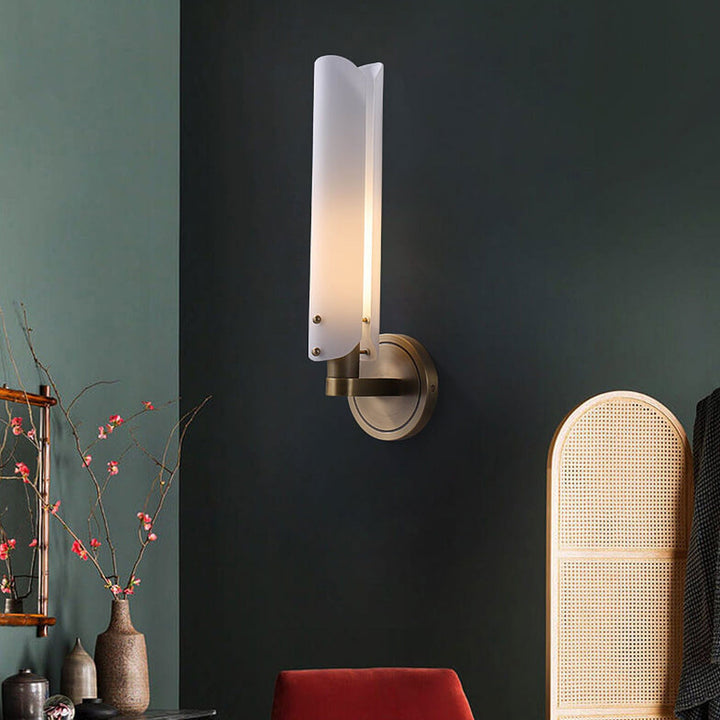Modern Light Luxury Long Glass 1/2 Light Wall Sconce Lamp