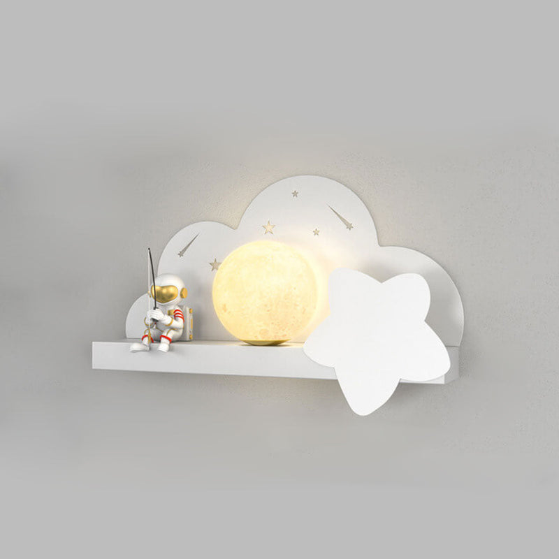 Childlike Creative Moon Astronaut Design LED Wall Sconce Lamp