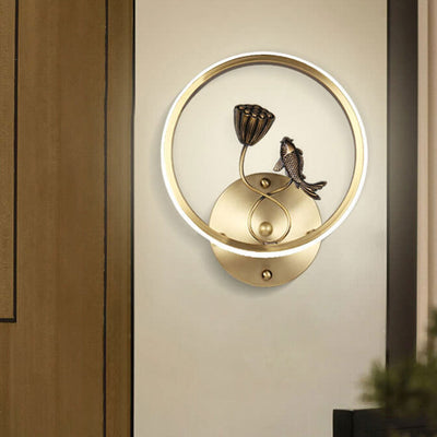 Estilo chino moderno diseño creativo de estanque de lotos lámpara de pared LED 