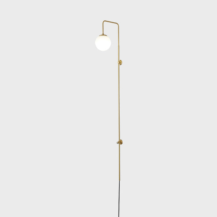 Modern Simplicity Glass Shade Full Copper Long Bar 1-Light Wall Sconce Lamp