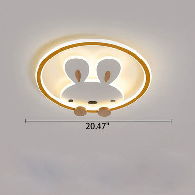 Childlike Creative Cartoon Rabbit Design LED Flush Mount Light