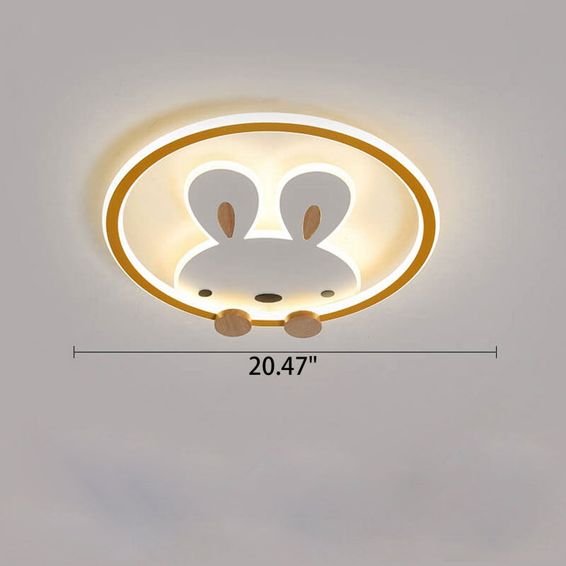 Childlike Creative Cartoon Rabbit Design LED Flush Mount Light