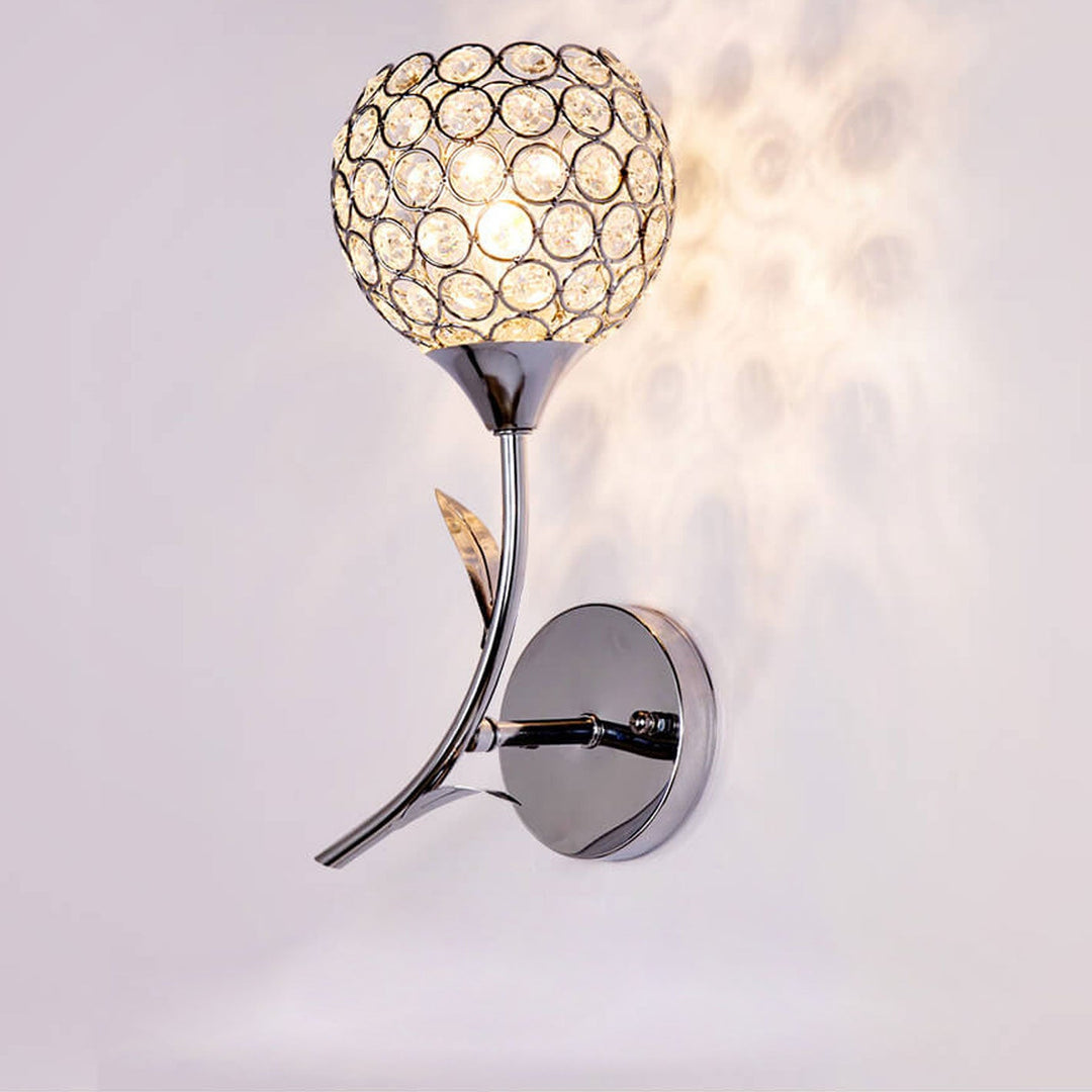 Lámpara de Aplique de Pared Romántica de Cristal Europeo Moderno de 1 Luz 