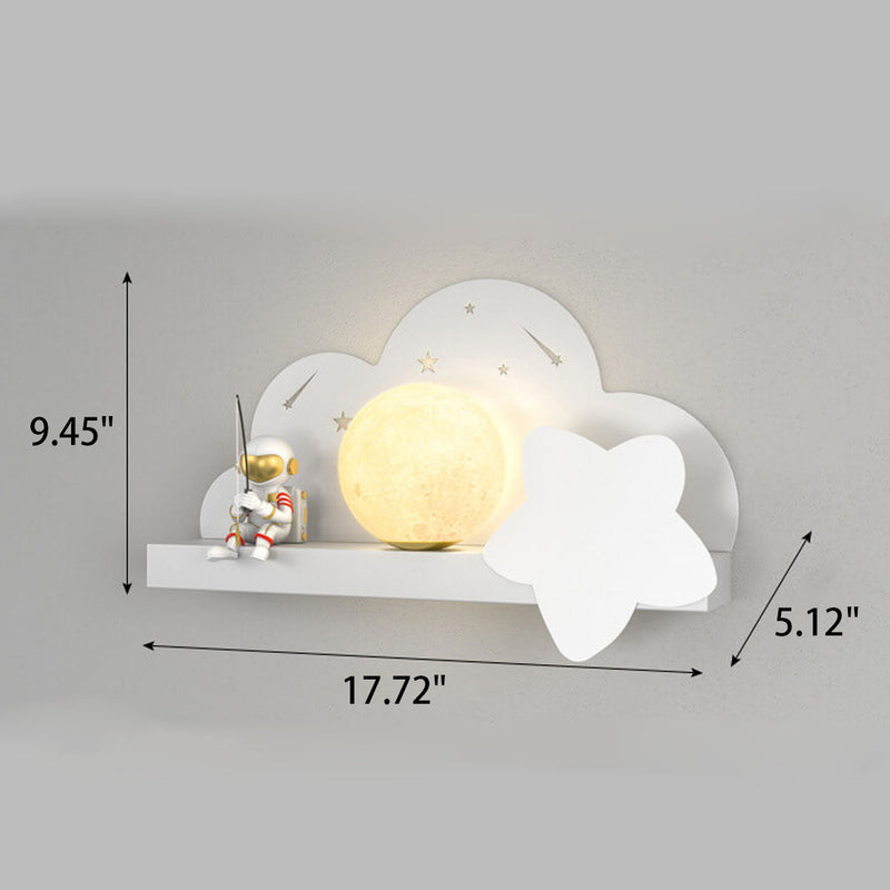 Childlike Creative Moon Astronaut Design LED Wall Sconce Lamp