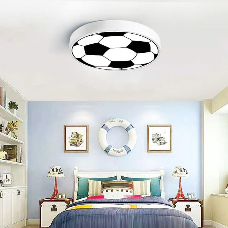 Cartoon Creative Round Football LED Kids Flush Mount Ceiling Light