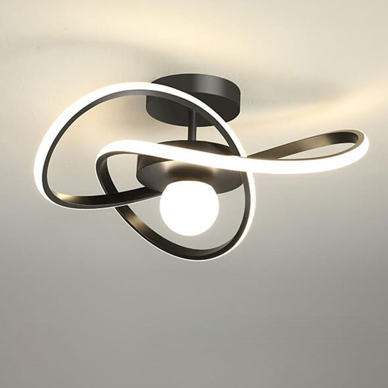 Nordic Modern Simple Streamer Surround Design LED Semi-Flush Mount Light