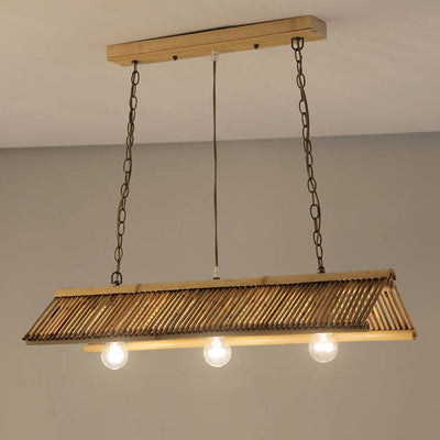 Modern Bamboo Chinese Antique Roof Design 1/2/3-Light Chandelier