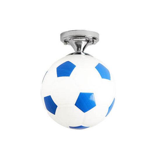 Creative Basketball Soccer Glass 1-Light Semi-Flush Mount Ceiling Light