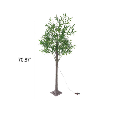 Lumière décorative moderne créative à feuilles d'olivier LED simulation plantes 