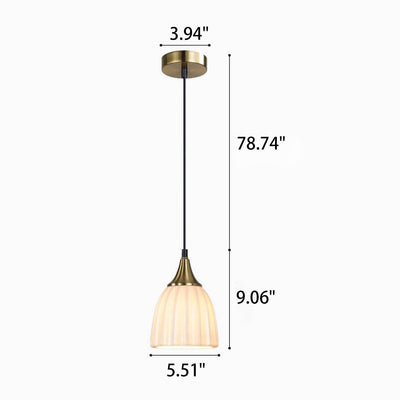 Modern Light Luxury Long Line Ceramic Pot Shape Design 1-Light Pendant Light