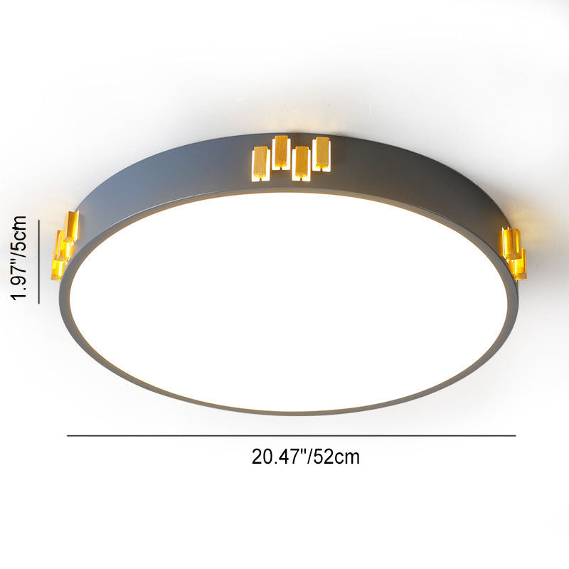 Plafón de techo LED redondo de hierro hueco de estilo moderno y sencillo para sala de estar 