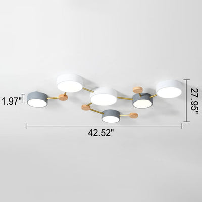 Skandinavische minimalistische Massivholz-Eisen-LED-Unterputzbeleuchtung