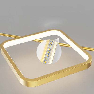 Modern Light Luxury Golden Diamond Geometric Crystal LED Pendant Light