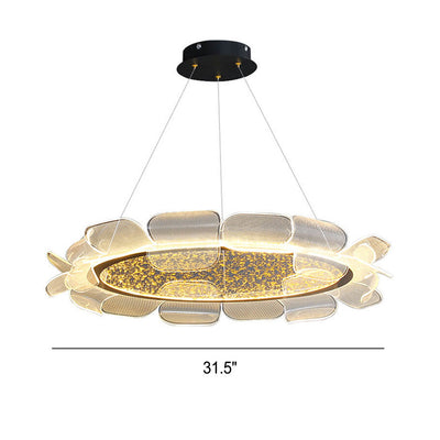 Modern Light Luxury Acrylic Flower Petal Round LED Chandelier