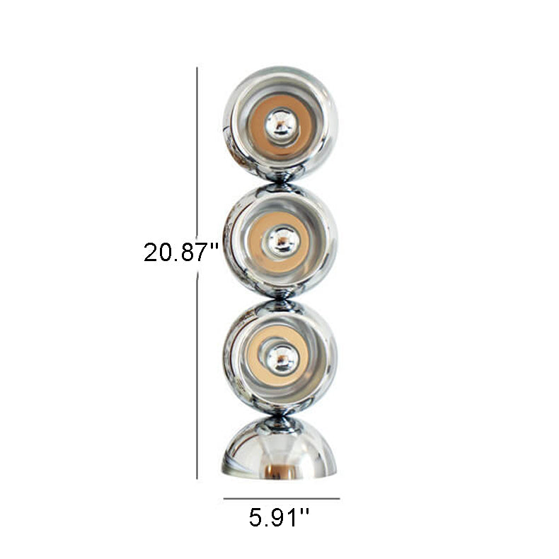Nordischer minimalistischer Chrom-Metall-Orb 1/2/3 Licht-Tischlampe 