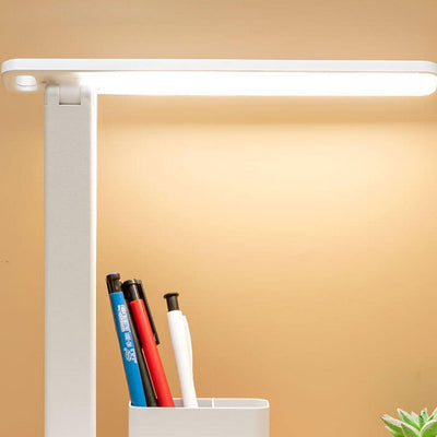 Lampe de bureau LED de lecture avec protection des yeux USB et porte-stylo pliable simple 