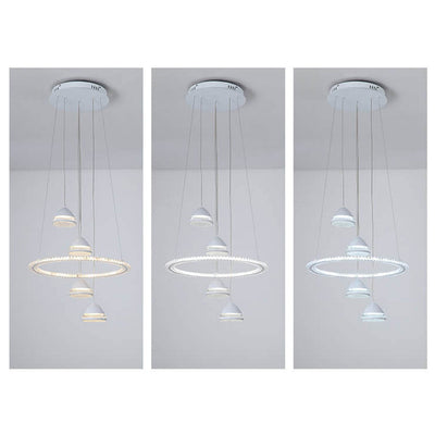 Nordic Minimalist Circle Diamond / Apple Hanging LED Chandelier