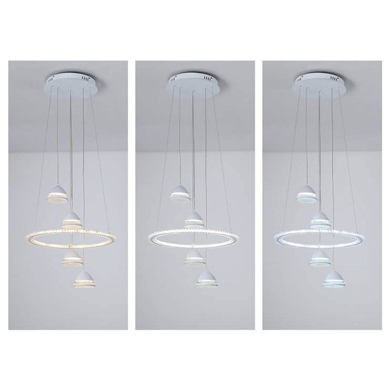 Nordic Minimalist Circle Diamond / Apple Hanging LED Chandelier