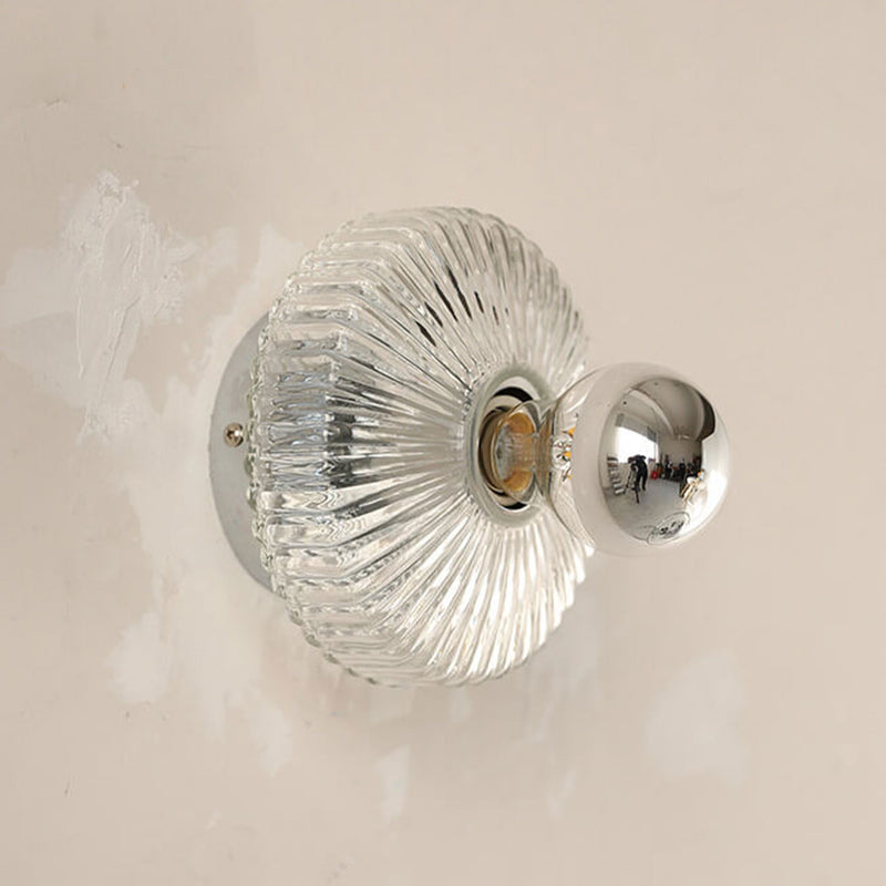 Vintage Glass Vertical Grain Design 1-Light Wall Sconce Lamp