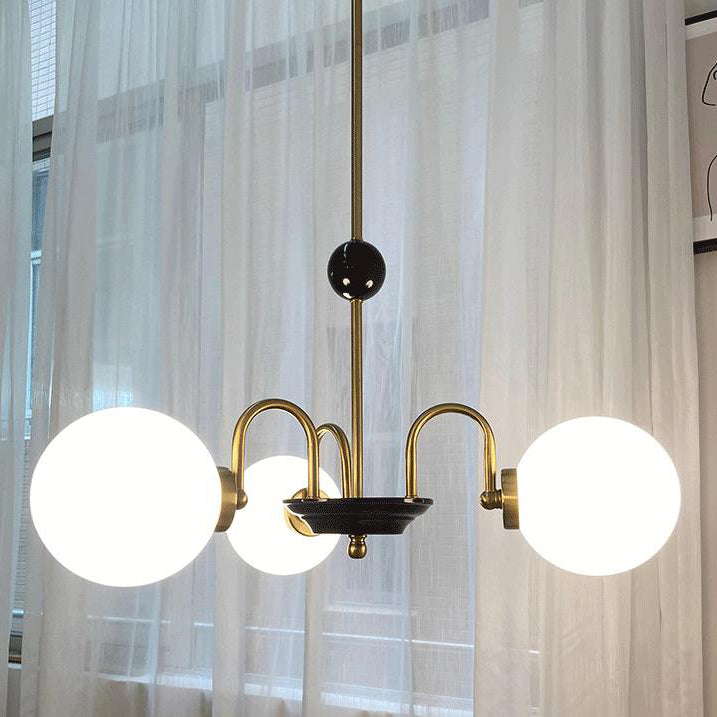 Nordic Minimalist White Glass 3/5-Light Chandeliers