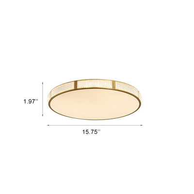 Simple Copper Circle 1-Light LED Flush Mount Lighting