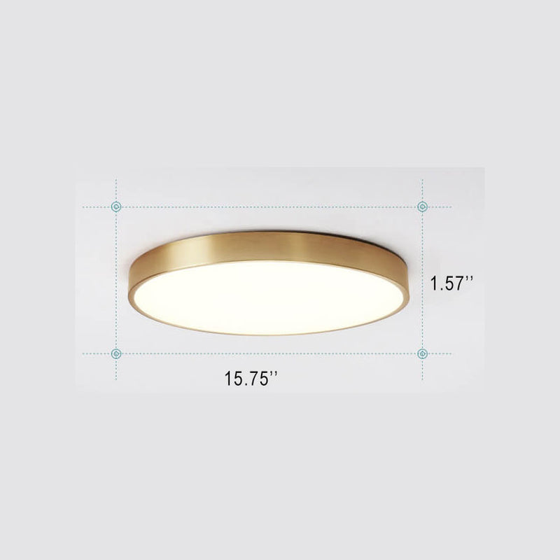 Copper 1-Light Ultra-thin LED Flush Mount Lighting