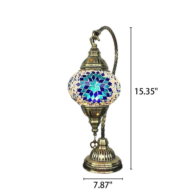 Vintage Stained Glass Turkish Style LED Table Lamp