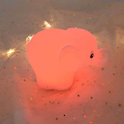 Creative Elephant Silicone USB Pat LED Night Light Table Lamp