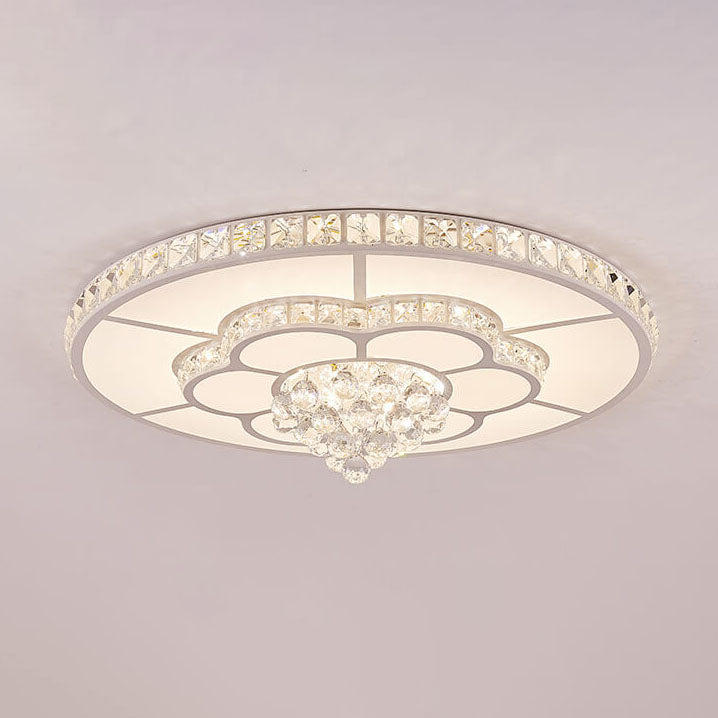 Modernes Licht Luxus Runde Kristall LED Unterputz Deckenleuchte 