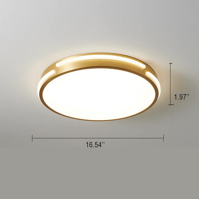 Modern Copper Circle 1-Light LED Flush Mount Lighting