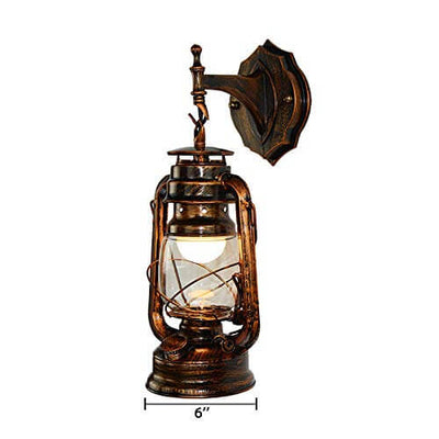 Vintage 1-Light Lantern Armed Sconce Lamp