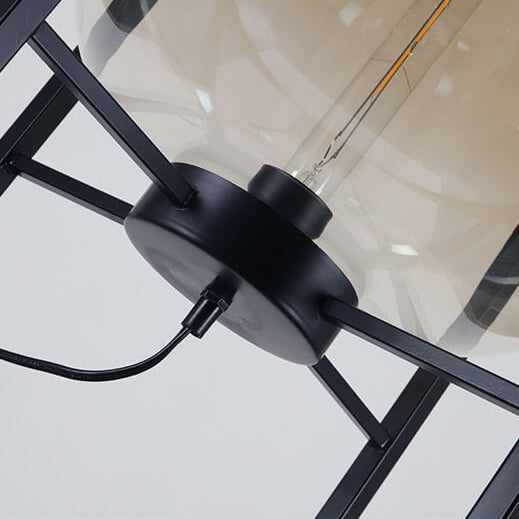 Moderne Einfachheit Runde Glaslampe Schirm Eisenhalter 1-Licht Stehende Stehlampe für Wohnzimmer 