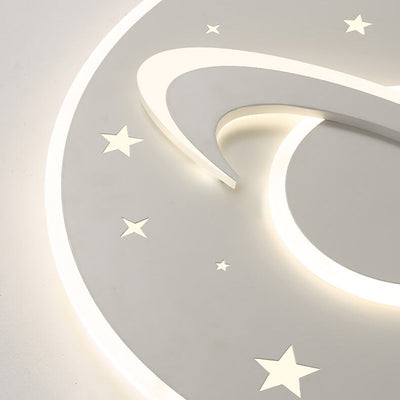 Creative Cartoon Planet Star LED Round Flush Mount Ceiling Light