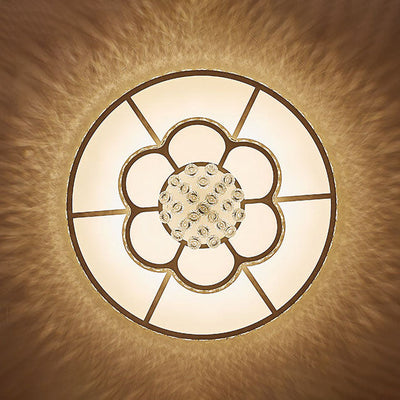 Modern Light Luxury Round Crystal LED Flush Mount Ceiling Light