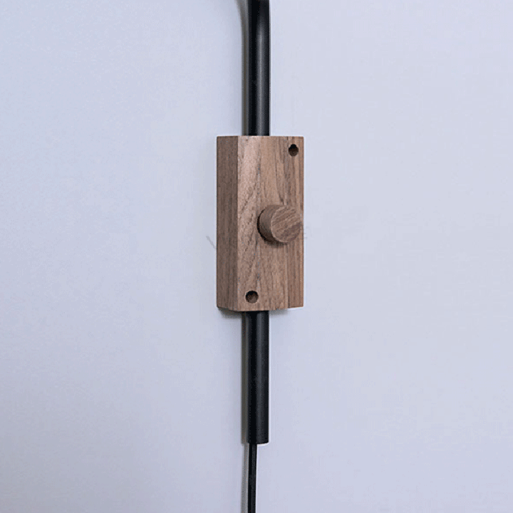 Zeitgenössische Einfachheit Holz Zylinder Schatten Eisen 1-Licht Wandleuchte Lampe für Schlafzimmer 