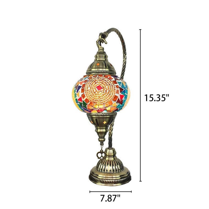 Vintage Stained Glass Turkish Style LED Table Lamp