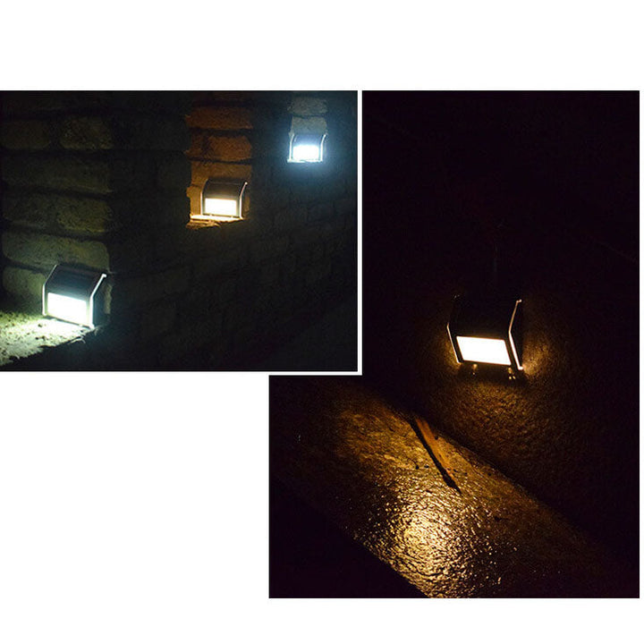 Einfaches Solar-Edelstahl-3-LED-Gartenstufenlicht für den Außenbereich 