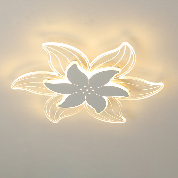 Modern Art Deco Acrylic Double Layer Flower Shade LED Flush Mount Light