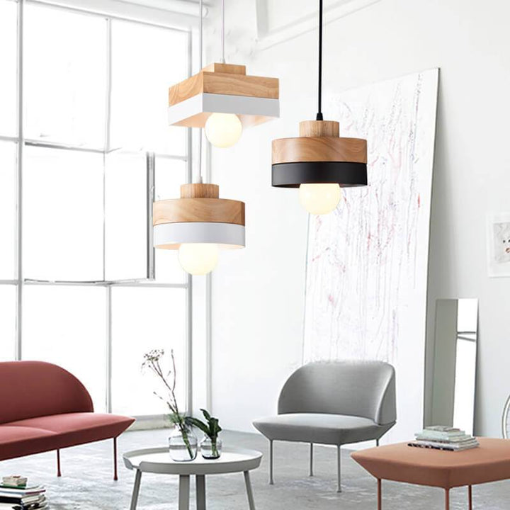 Suspension Luminaire Nordic Rond/Carré 1 Lumière 
