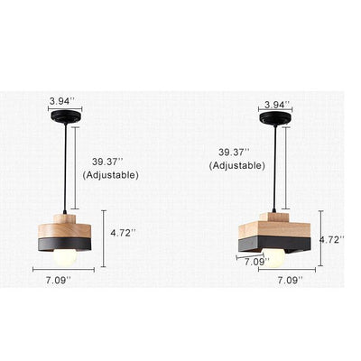 Nordic Round/Square 1-Light Pendant Light